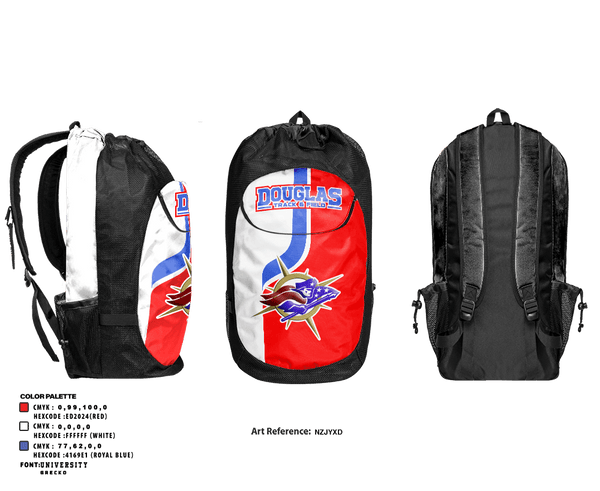 Gear Bag, Douglas High School Track, Track & Field, Teamtime, Team time, sublimation, custom sports apparel, team uniforms, spirit wear, spiritwear, sports uniforms, custom shirts, team store, custom team store, fundraiser sports, apparel fundraiser