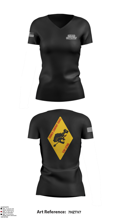 CHAOS COMPANY 95825038 Women's Short Sleeve V-neck Shirt - 7