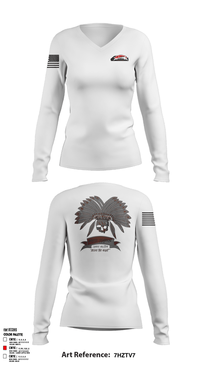 White Platoon, A TRP, 8-1 CAV 73751162 Women's Long Sleeve V-neck Shirt - 1