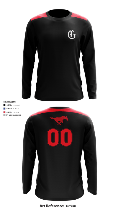 Grapevine Mustangs 91770240 Long Sleeve Rash Guard Shirt - 1