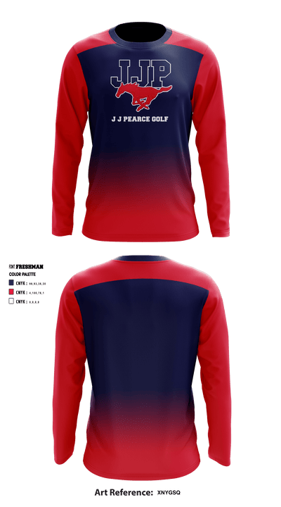 J J Pearce High School Golf 33350592 Long Sleeve Performance Shirt - 1