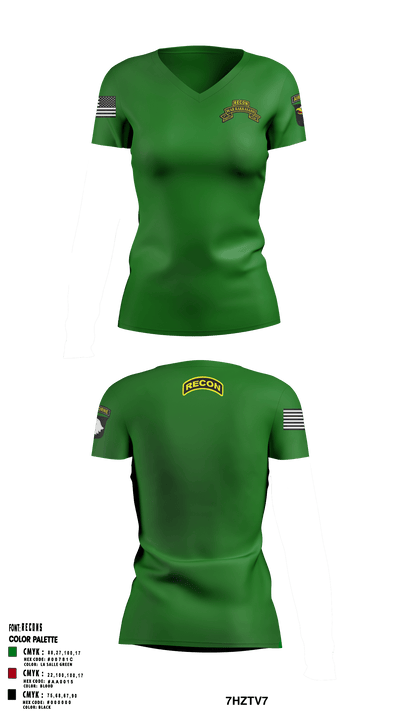 1-33 Cav 1762089 Women's Short Sleeve V-neck Shirt - 1