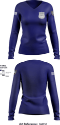 NEW YORK PEACE OFFICERS 85014548 Women's Long Sleeve V-neck Shirt - 1