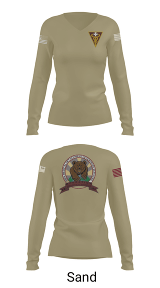 Women's Long Sleeve Vneck Shirt, , Army, Teamtime, Team time, sublimation, custom sports apparel, team uniforms, spirit wear, spiritwear, sports uniforms, custom shirts, team store, custom team store, fundraiser sports, apparel fundraiser