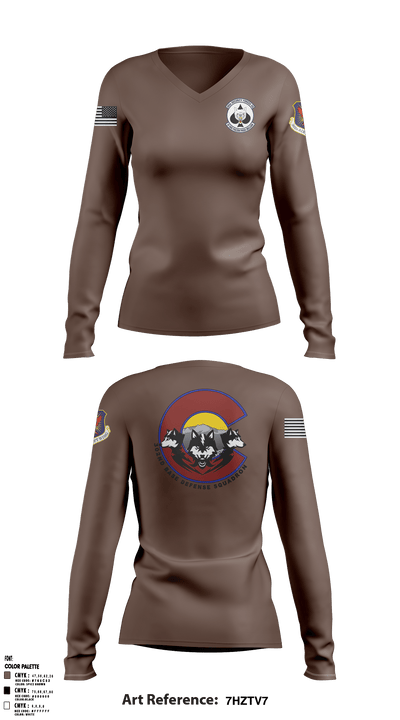 302nd Base Defense Squadron 76268864 Women's Long Sleeve V-neck Shirt - 2