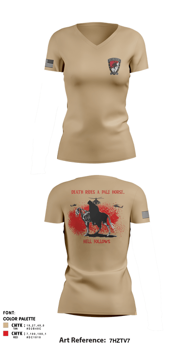 B Troop 6-6 CAV 27154728 Women's Short Sleeve V-neck Shirt - 5