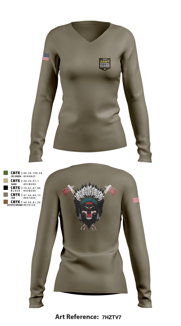 Women's Long Sleeve Vneck Shirt, , Army, Teamtime, Team time, sublimation, custom sports apparel, team uniforms, spirit wear, spiritwear, sports uniforms, custom shirts, team store, custom team store, fundraiser sports, apparel fundraiser