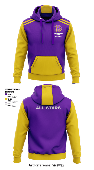 Diamond Bar Pony Baseball 95504281 Hoodie - 2