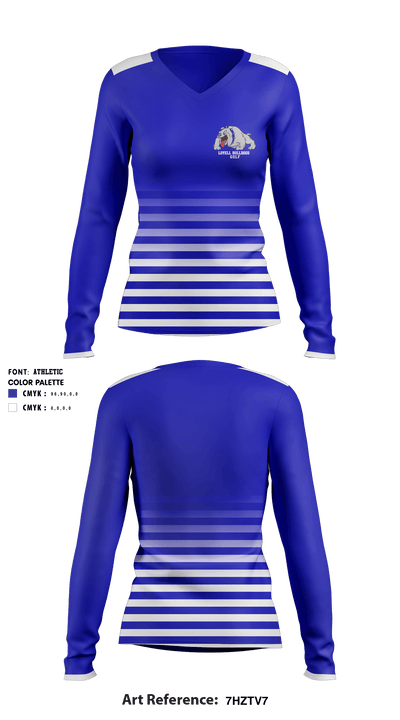 Lovell High School Golf 62782506 Women's Long Sleeve V-neck Shirt - 1