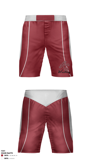 Fight Shorts, Abby-Colby Wrestling, Wrestling, Teamtime, Team time, sublimation, custom sports apparel, team uniforms, spirit wear, spiritwear, sports uniforms, custom shirts, team store, custom team store, fundraiser sports, apparel fundraiser