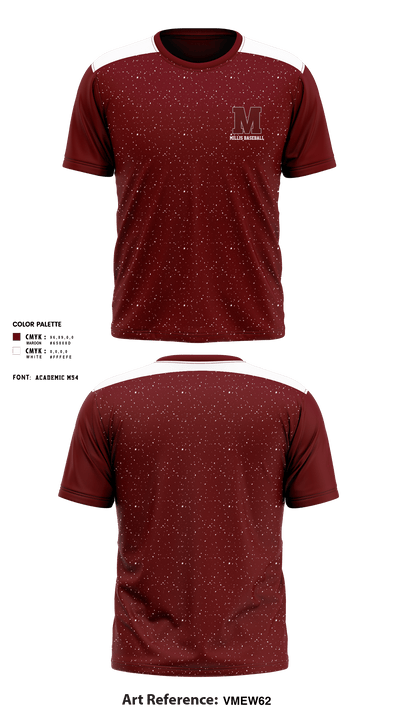 Millis High School Baseball 32182210 Short Sleeve Performance Shirt - 1