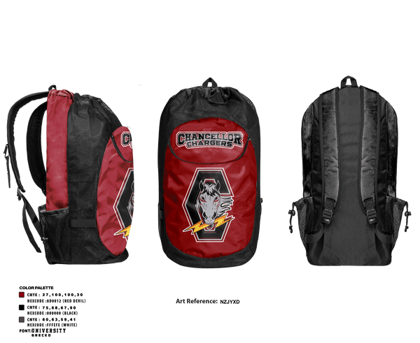 Gear Bag, Chancellor Chargers, Wrestling, Teamtime, Team time, sublimation, custom sports apparel, team uniforms, spirit wear, spiritwear, sports uniforms, custom shirts, team store, custom team store, fundraiser sports, apparel fundraiser