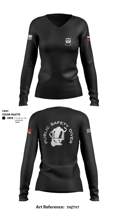 Cullman County Dive Team 44931710 Women's Long Sleeve V-neck Shirt - 1