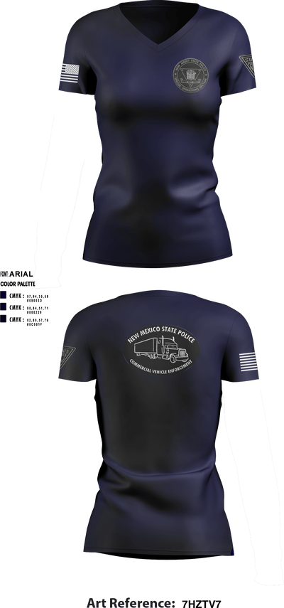 NJ State Police Commercial Vehicle Inspection Unit 62941270 Women's Short Sleeve V-neck Shirt - 1
