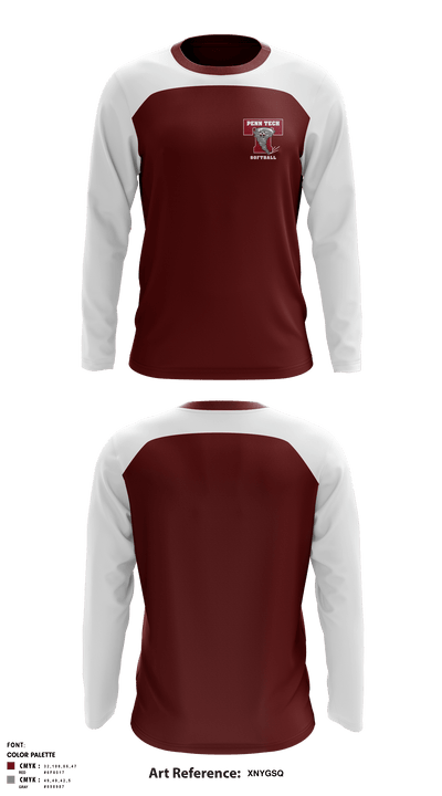 Camden County Technical High School-Pennsauken Campus Softball 60247882 Long Sleeve Performance Shirt - 3