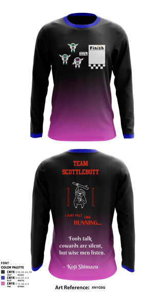 Long Sleeve Performance Shirt, Team Scuttlebutt, Cross Country, Teamtime, Team time, sublimation, custom sports apparel, team uniforms, spirit wear, spiritwear, sports uniforms, custom shirts, team store, custom team store, fundraiser sports, apparel fundraiser