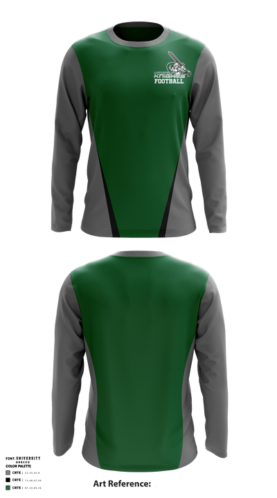 Waterbury Knights Football & Cheer 25806965 Long Sleeve Performance Shirt - 4