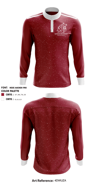 Washington State University Volleyball 5484408 Quarter Zip Jacket - 1