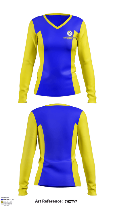 Cleveland Hill High School Cheer 53911209 Women's Long Sleeve V-neck Shirt - 1