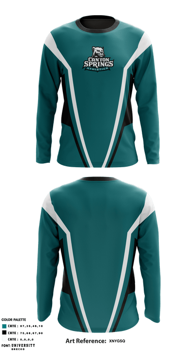 Canyon Springs Wrestling 45198779 Long Sleeve Performance Shirt - 1