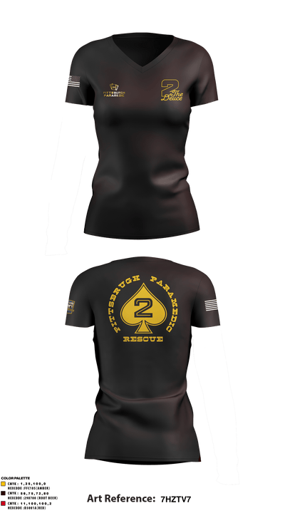 Pittsburgh EMS Medic 2 92160819 Women's Short Sleeve V-neck Shirt - 2