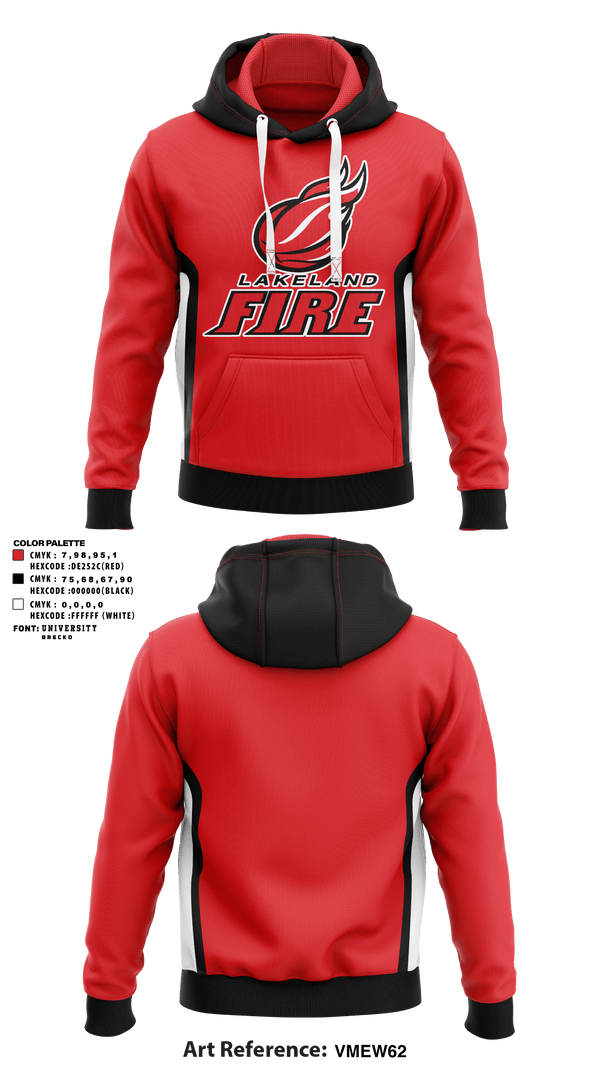 Hoodie, Lakeland Fire, Men's Basketball, Teamtime, Team time, sublimation, custom sports apparel, team uniforms, spirit wear, spiritwear, sports uniforms, custom shirts, team store, custom team store, fundraiser sports, apparel fundraiser