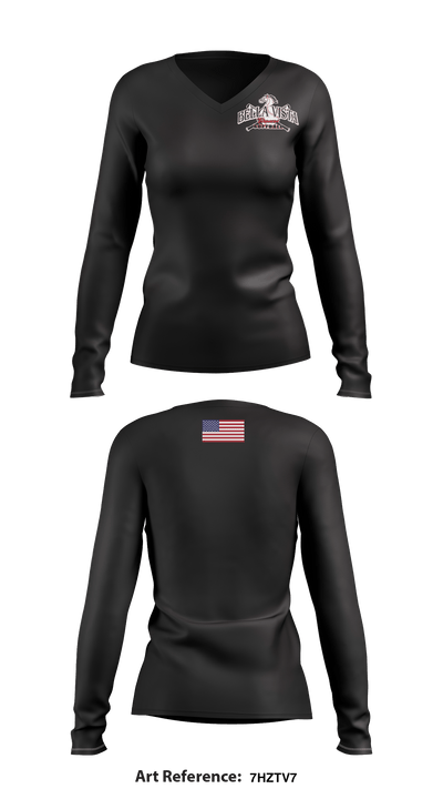 Bella Vista High School softball 97622292 Women's Long Sleeve V-neck Shirt - 1
