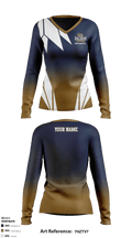 Delano High School Basketball 89404151 Women's Long Sleeve V-neck Shirt - 2