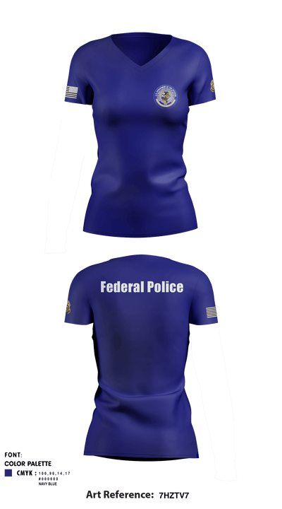 BIA POLICE 54226470 Women's Short Sleeve V-neck Shirt - 1