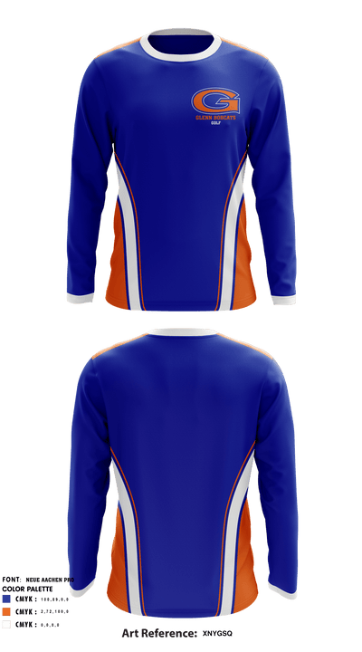 Robert B Glenn High School Golf 80901007 Long Sleeve Performance Shirt - 2
