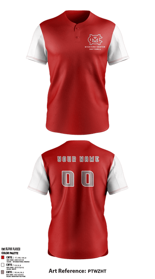 Two Button Softball Jersey, Michigan Center Senior High School Softball, Softball, Teamtime, Team time, sublimation, custom sports apparel, team uniforms, spirit wear, spiritwear, sports uniforms, custom shirts, team store, custom team store, fundraiser sports, apparel fundraiser