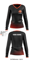 Cedar Valley College Basketball 28993431 Women's Long Sleeve V-neck Shirt - 1