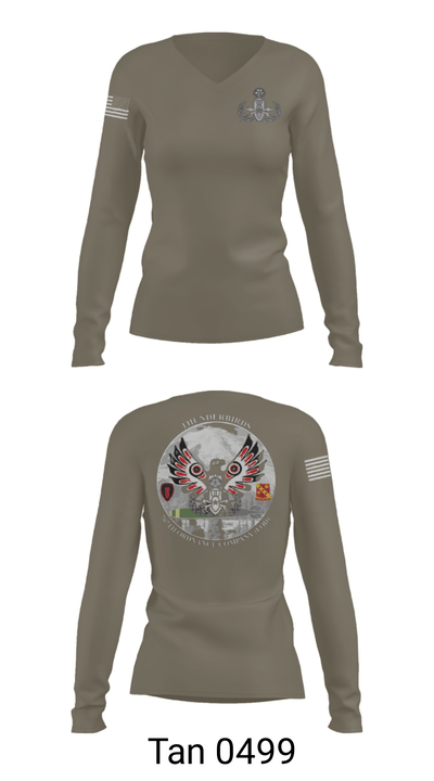 707th OD CO (EOD) 59109694 Women's Long Sleeve V-neck Shirt - 36