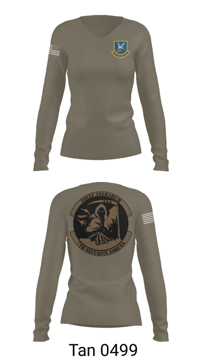 7th Security Forces 36998584 Women's Long Sleeve V-neck Shirt - 44
