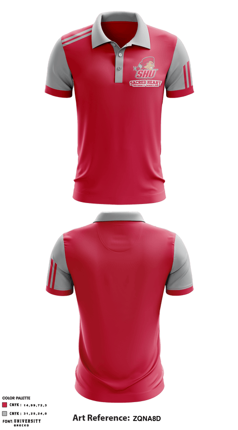 Short Sleeve Performance Polo, Sacred Heart University Wrestling, Wrestling, Teamtime, Team time, sublimation, custom sports apparel, team uniforms, spirit wear, spiritwear, sports uniforms, custom shirts, team store, custom team store, fundraiser sports, apparel fundraiser