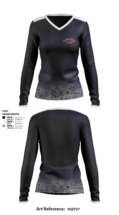 Wicked lawn and landscape 87963237 Women's Long Sleeve V-neck Shirt - 1