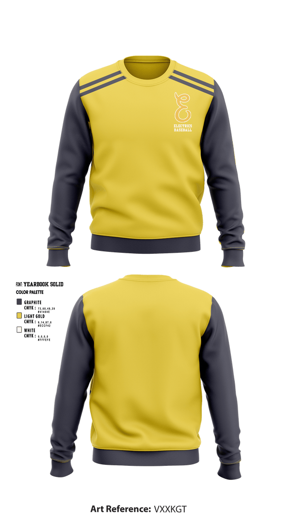 Crew Neck Sweatshirt, Electrics, Baseball, Teamtime, Team time, sublimation, custom sports apparel, team uniforms, spirit wear, spiritwear, sports uniforms, custom shirts, team store, custom team store, fundraiser sports, apparel fundraiser
