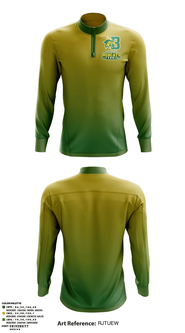 Quarter Zip Jacket, Bobcat Tennis, Tennis, Teamtime, Team time, sublimation, custom sports apparel, team uniforms, spirit wear, spiritwear, sports uniforms, custom shirts, team store, custom team store, fundraiser sports, apparel fundraiser