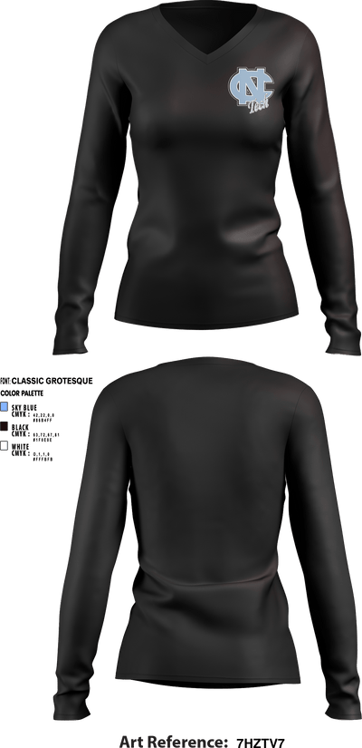 Sharks 26226152 Women's Long Sleeve V-neck Shirt - 2