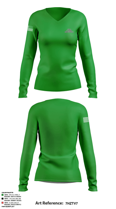 1/104 C Troop CrazyHorse 61270884 Women's Long Sleeve V-neck Shirt - 1