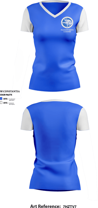 Women's Short Sleeve Vneck Shirt, Pleasant Grove High School Lacrosse, Women's Lacrosse, Teamtime, Team time, sublimation, custom sports apparel, team uniforms, spirit wear, spiritwear, sports uniforms, custom shirts, team store, custom team store, fundraiser sports, apparel fundraiser