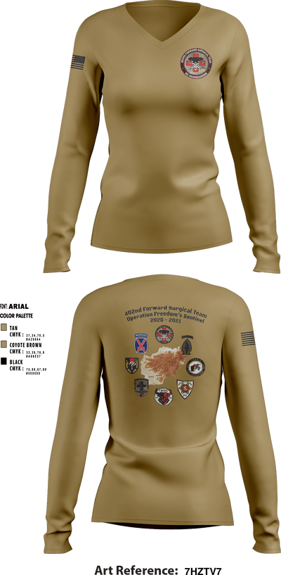 402nd Forward Surgical Team 1621441 Women's Long Sleeve V-neck Shirt - 5