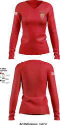 MOTORCYCLE UNIT 53933793 Women's Long Sleeve V-neck Shirt - 1