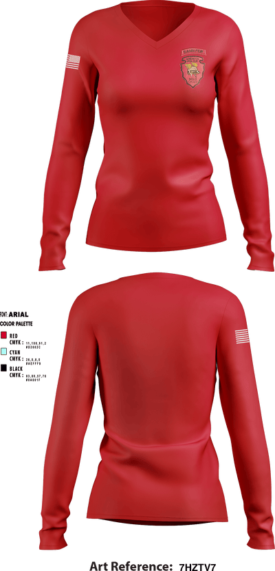 MOTORCYCLE UNIT 53933793 Women's Long Sleeve V-neck Shirt - 1