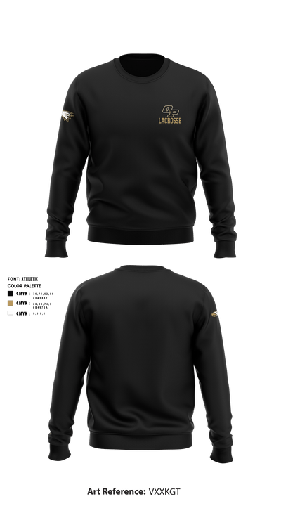 Oak Park High School Lacrosse 65848983 Crew Neck Sweatshirt - 1
