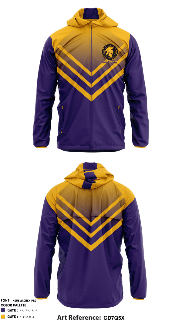 Windbreaker, Pieper High School Cross Country, Cross Country, Teamtime, Team time, sublimation, custom sports apparel, team uniforms, spirit wear, spiritwear, sports uniforms, custom shirts, team store, custom team store, fundraiser sports, apparel fundraiser