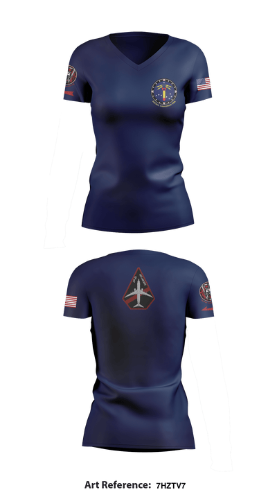 VP-10 Red Lancers 78238419 Women's Short Sleeve V-neck Shirt - 2