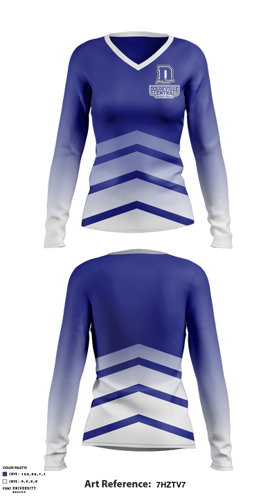Dolgeville Central High School Basketball 27046931 Women's Long Sleeve V-neck Shirt - 1
