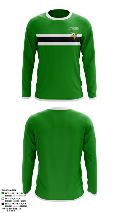 North Stokes Vikings 16575404 Long Sleeve Performance Shirt - 1