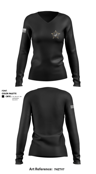 Women's Long Sleeve Vneck Shirt, , Police, Teamtime, Team time, sublimation, custom sports apparel, team uniforms, spirit wear, spiritwear, sports uniforms, custom shirts, team store, custom team store, fundraiser sports, apparel fundraiser